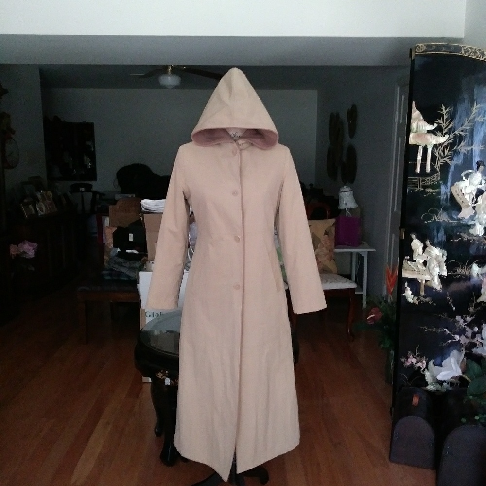 Khaki Hooded Trench Coat